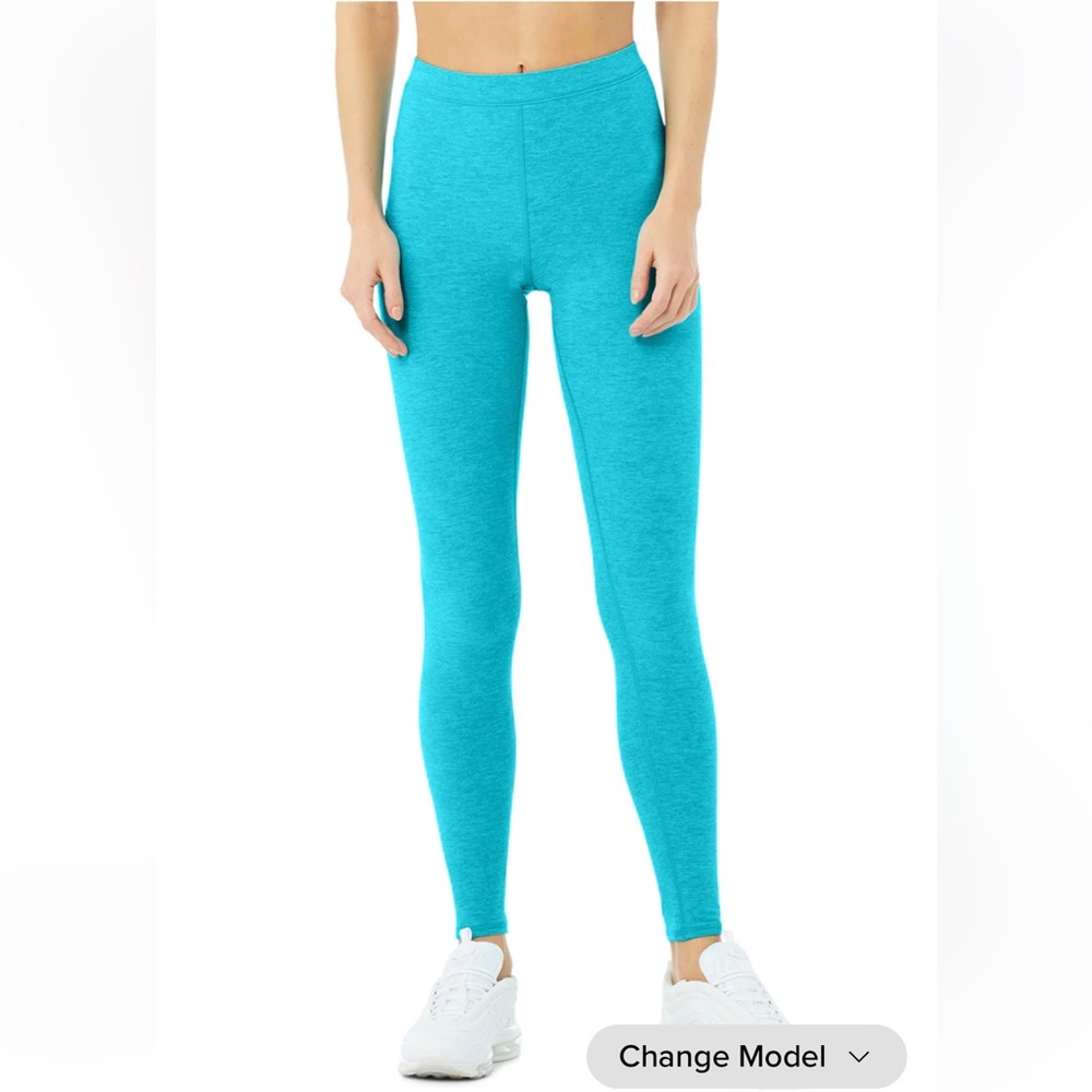 Alo High-Waist Alosoft Flow Legging - Small - Bright Aqua Heather - NWT!